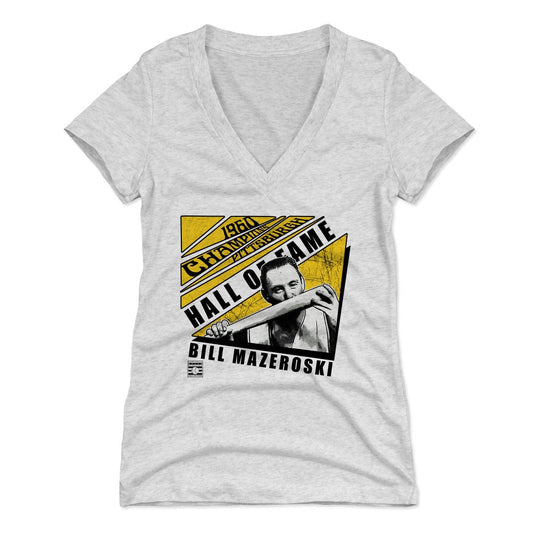 Bill Mazeroski Chopped Y Womens V-Neck T Shirt 500 Level Officially Licensed Fan Gear
