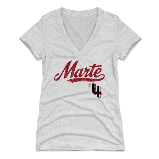 Ketel Marte Script Womens V-Neck T Shirt 500 Level Officially Licensed Fan Gear
