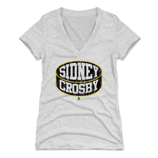 Sidney Crosby Puck K Womens V-Neck T Shirt 500 Level Officially Licensed Fan Gear