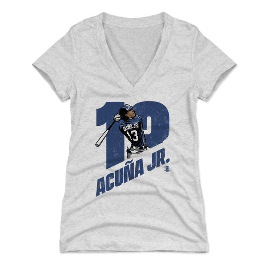 Ronald Acuna Jr. Cut B Womens V-Neck T Shirt 500 Level Officially Licensed Fan Gear