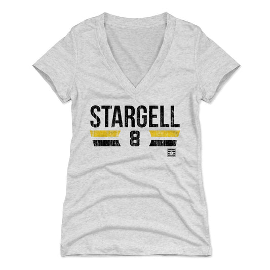 Willie Stargell Font K Womens V-Neck T Shirt 500 Level Officially Licensed Fan Gear