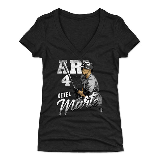 Ketel Marte Team W WHT Womens V-Neck T Shirt 500 Level Officially Licensed Fan Gear