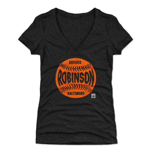 Brooks Robinson Baltimore Baseball WHT Womens V-Neck T Shirt 500 Level Officially Licensed Fan Gear