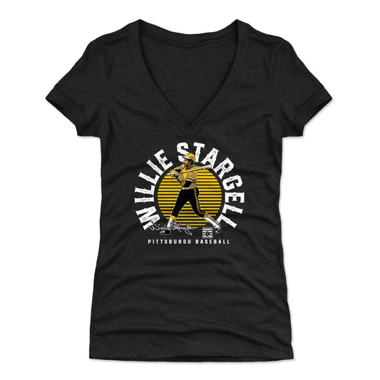 Willie Stargell Emblem WHT Womens V-Neck T Shirt 500 Level Officially Licensed Fan Gear