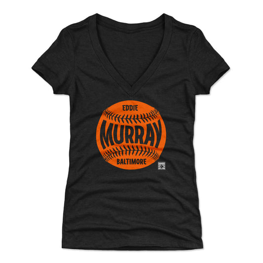 Eddie Murray Baltimore Baseball WHT Womens V-Neck T Shirt 500 Level Officially Licensed Fan Gear