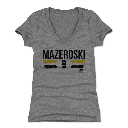 Bill Mazeroski Font K Womens V-Neck T Shirt 500 Level Officially Licensed Fan Gear