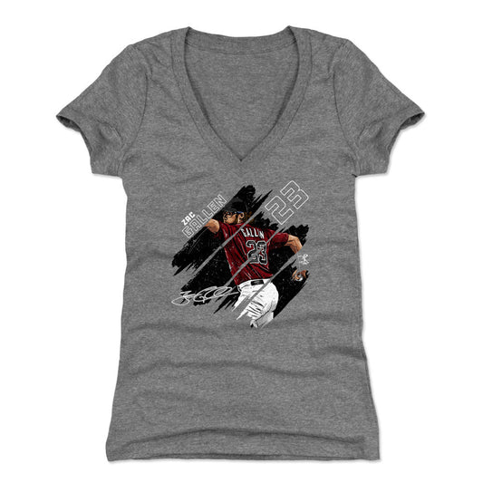 Zac Gallen Stripes WHT Womens V-Neck T Shirt 500 Level Officially Licensed Fan Gear