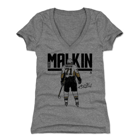 Evgeni Malkin Hyper K Womens V-Neck T Shirt 500 Level Officially Licensed Fan Gear