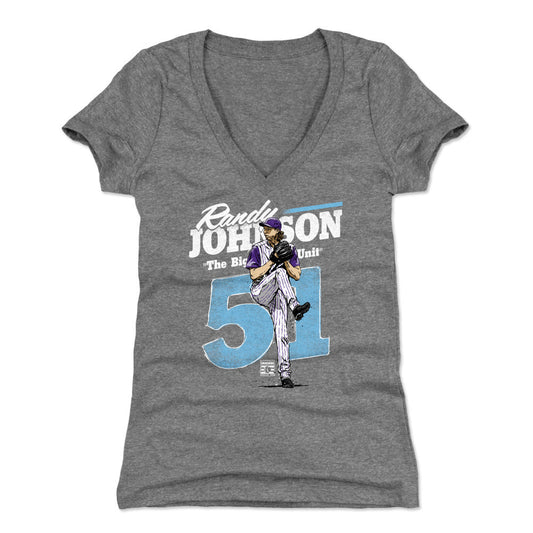 Randy Johnson Retro WHT Womens V-Neck T Shirt 500 Level Officially Licensed Fan Gear