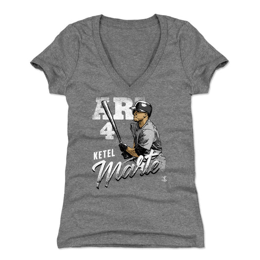 Ketel Marte Team W WHT Womens V-Neck T Shirt 500 Level Officially Licensed Fan Gear