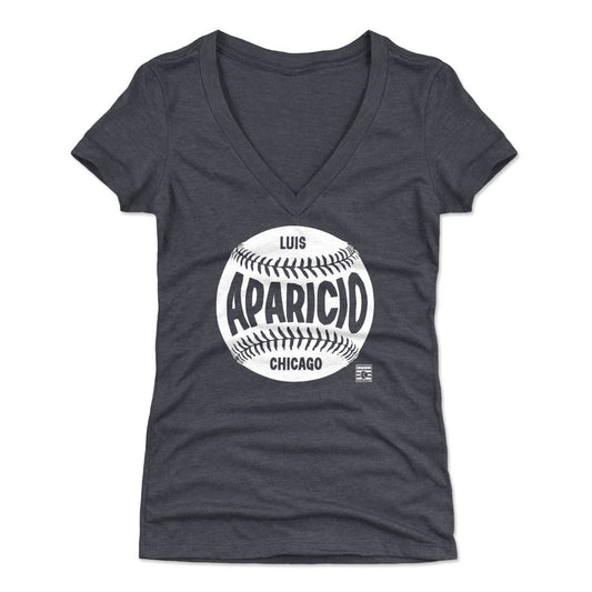 Luis Aparicio Chicago Baseball WHT Womens V-Neck T Shirt 500 Level Officially Licensed Fan Gear