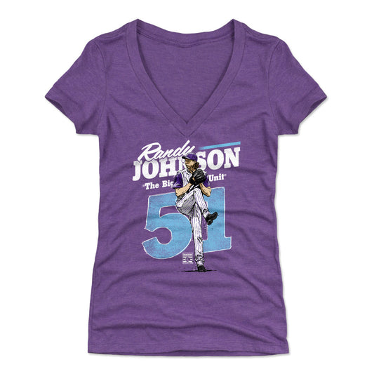 Randy Johnson Retro WHT Womens V-Neck T Shirt 500 Level Officially Licensed Fan Gear