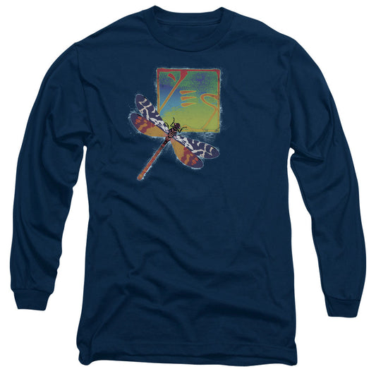 Yes Dragonfly Mens Long Sleeve Shirt Navy Officially Licensed