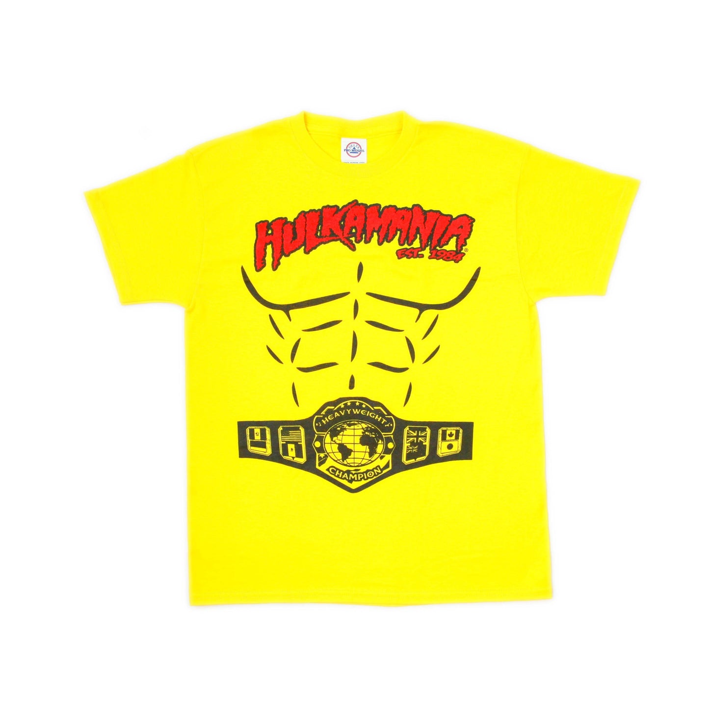 Hulk Hogan Hulkamania Heavyweight Toddler Youth Kids T Shirt Yellow