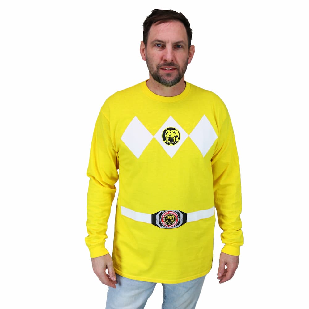 The Power Rangers Long Sleeve Costume T Shirt and Gloves