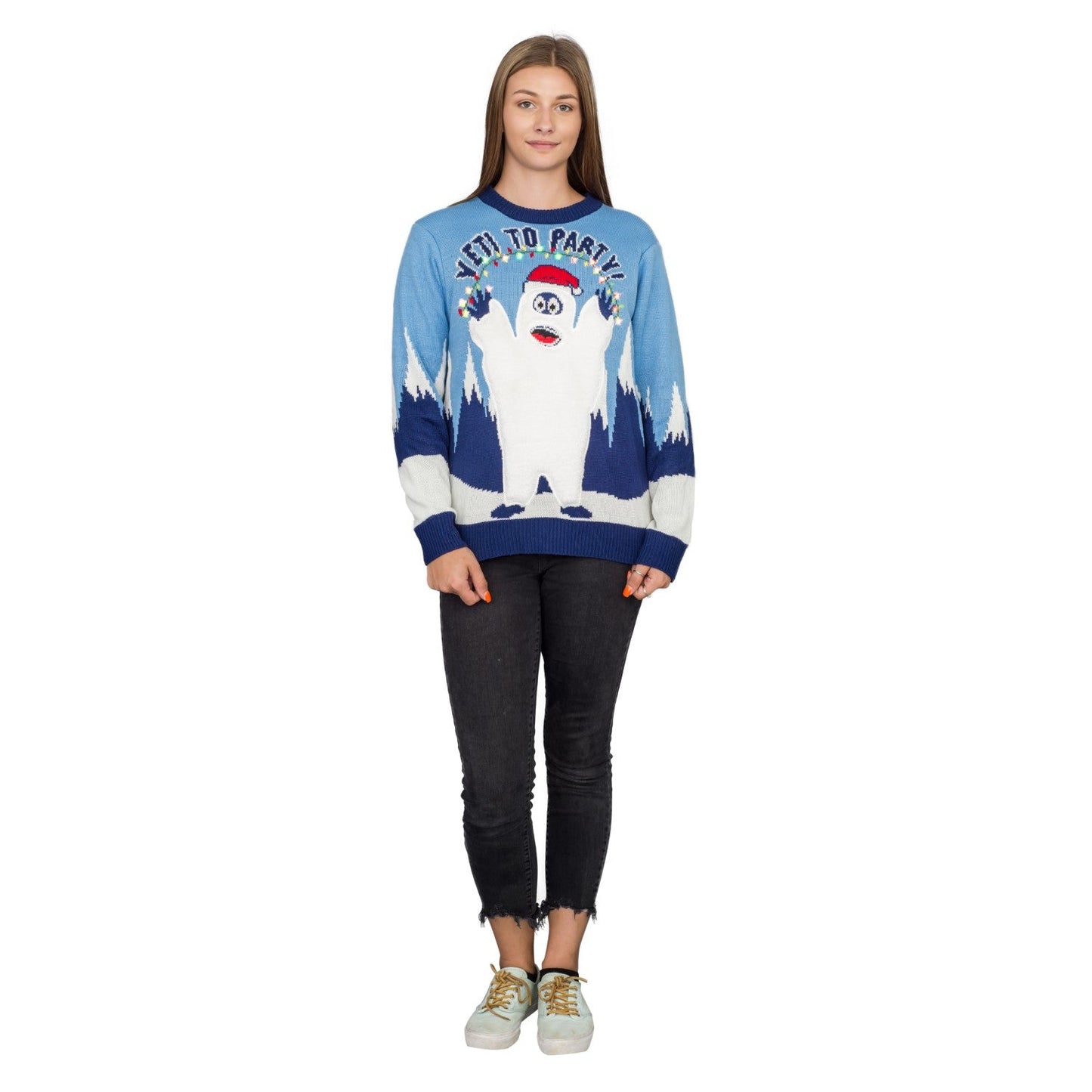 Yeti to Party Light up Ugly Christmas Sweater