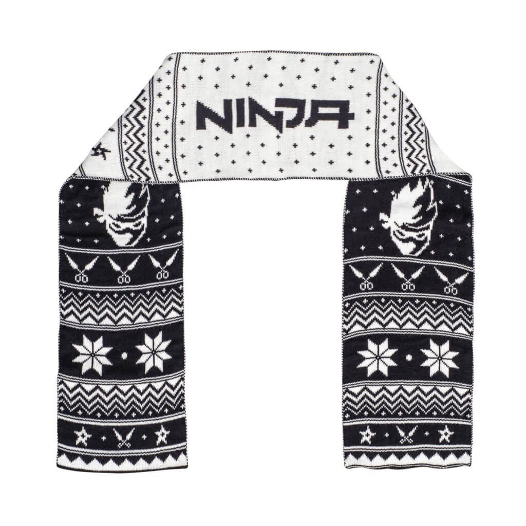 Fortnite Youth Ninja Logo Scarf - White-Black
