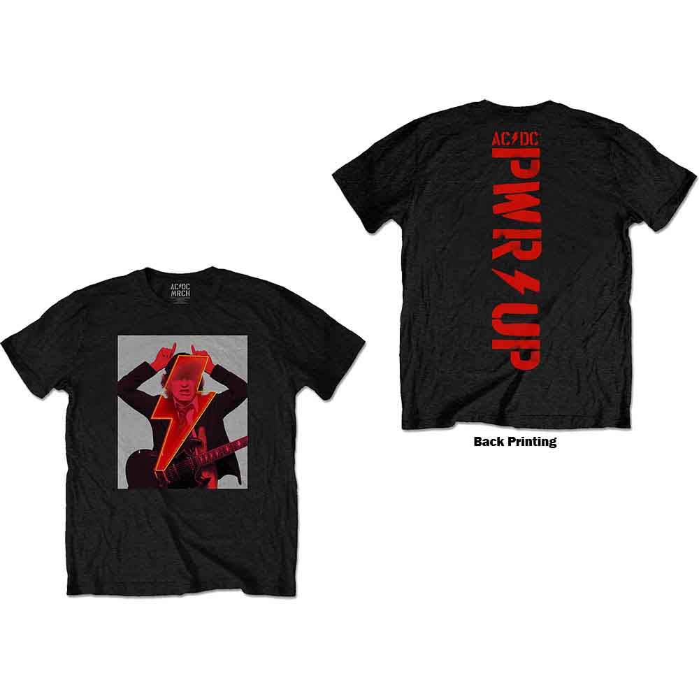 AC/DC Angus Finger Horns Mens T Shirt
