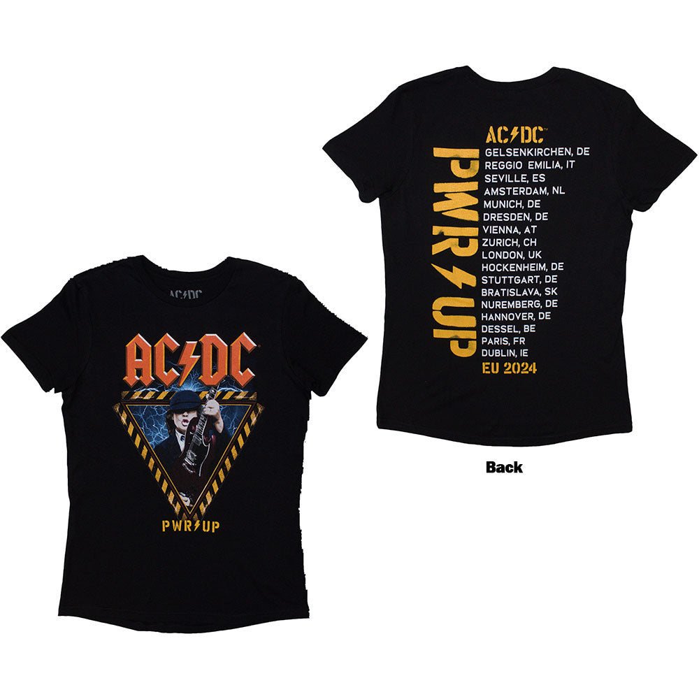 AC/DC Angus Triangle PWR-UP EU Tour '24 Womens T Shirt