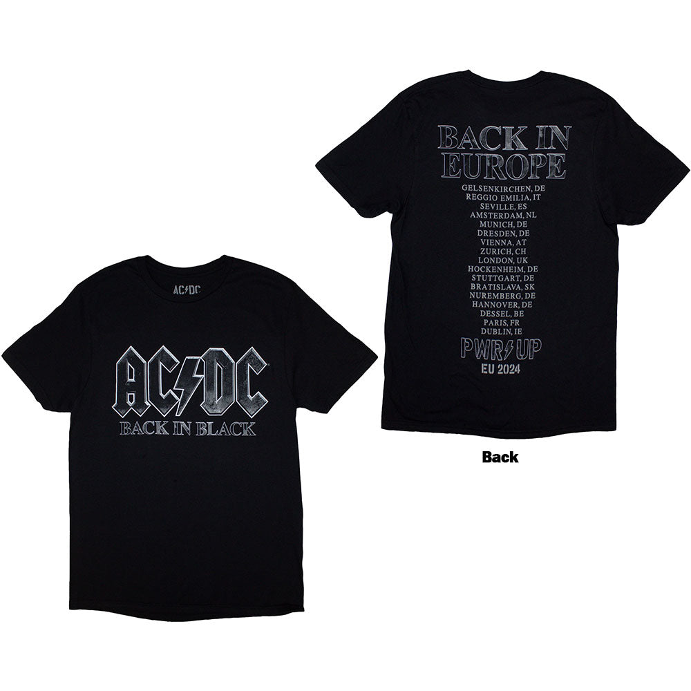 AC/DC Back In Black PWR-UP EU Tour '24 Mens T Shirt