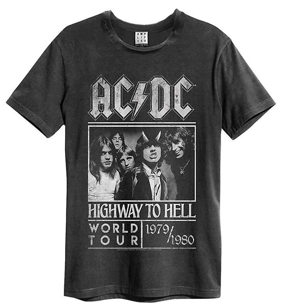 AC/DC Highway To Hell Poster Vintage T-Shirt (Charcoal) Mens T Shirt