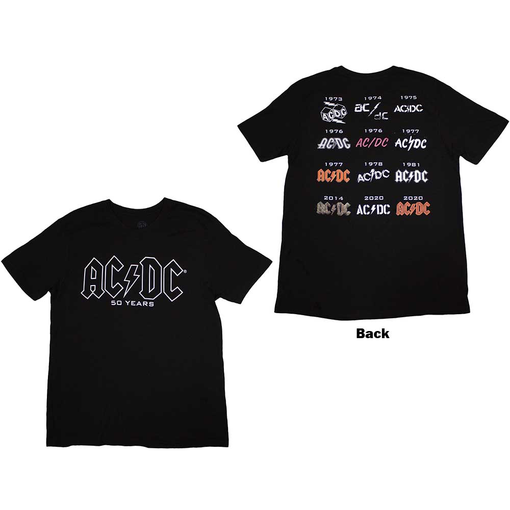 AC/DC Logo History Mens T Shirt