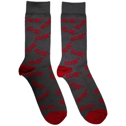 AC/DC Logo Pattern Socks Grey
