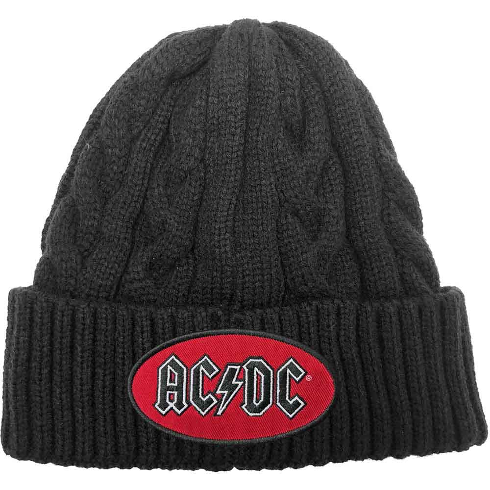 AC/DC Oval Logo Beanie Hat Black