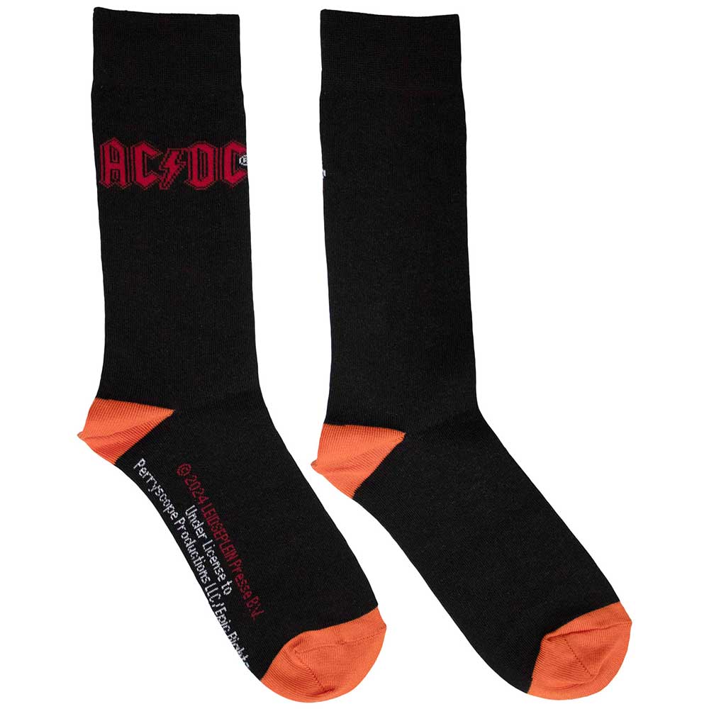 AC/DC Red Logo Socks Black