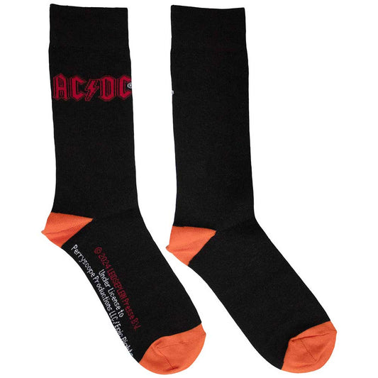 AC/DC Red Logo Socks Black