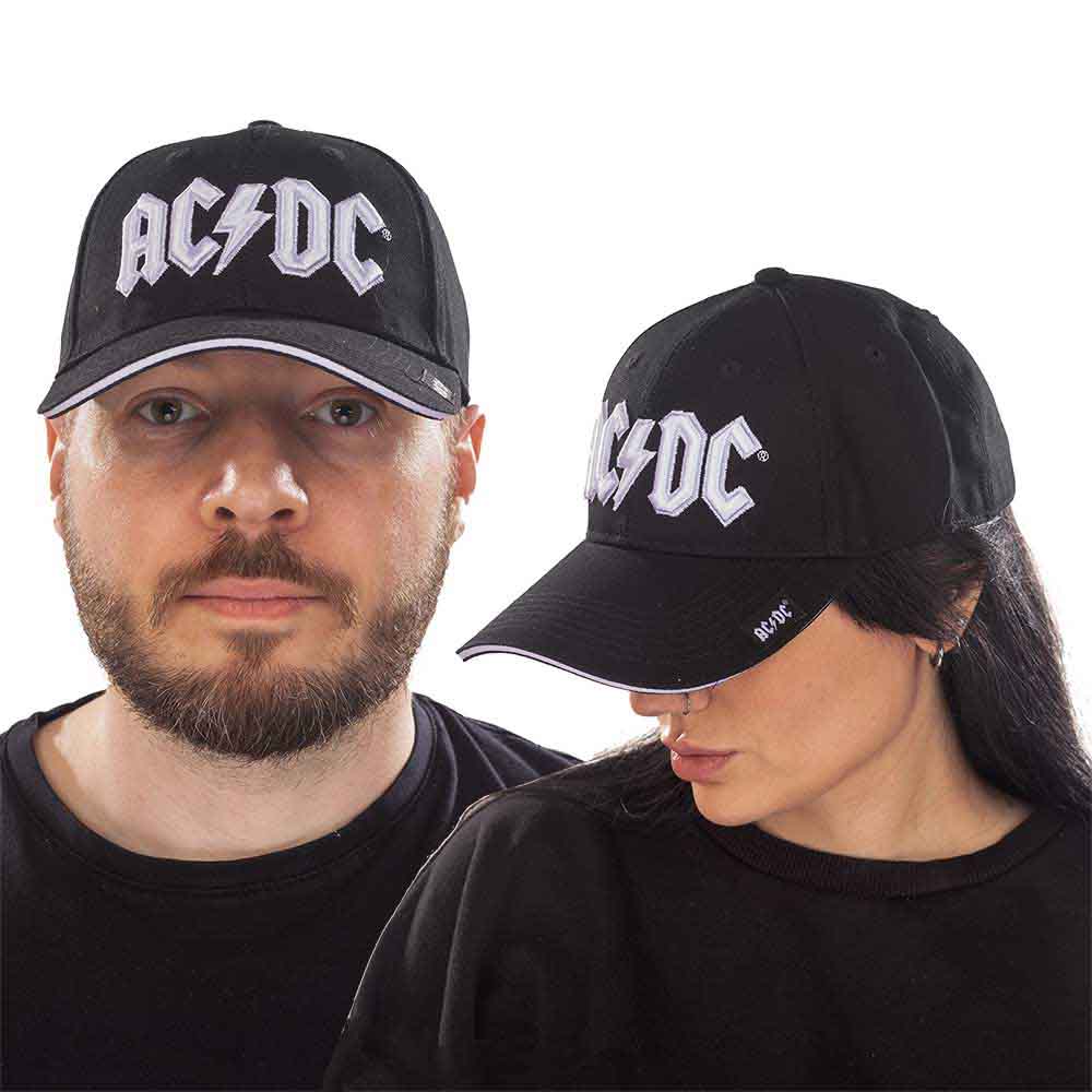 AC/DC White Logo Hat Black