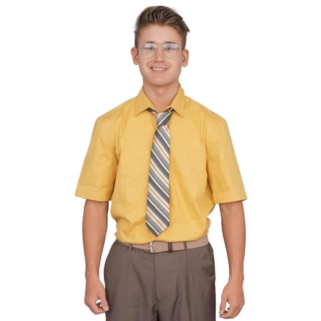 Adult Halloween Costume Office Schrute Short Sleeve T Shirt and Tie