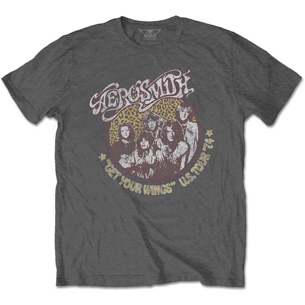 Aerosmith Cheetah Print Mens T Shirt