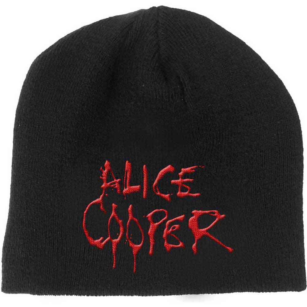 Alice Cooper Dripping Logo Beanie Hat Black