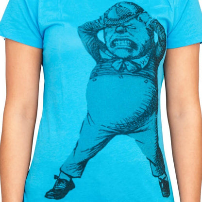 Alice In Wonderland Tweedle Dee Dum Juniors Turquoise T Shirt Tee
