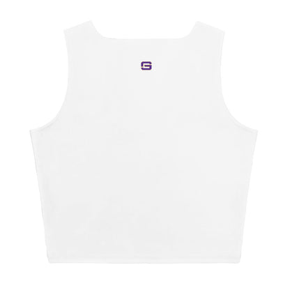 LSU Baseball National Champions Graphic Womens Stretch Crop Top Shirt White