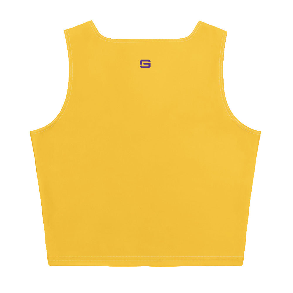 LSU Football Womens Crop Top Shirt Gold