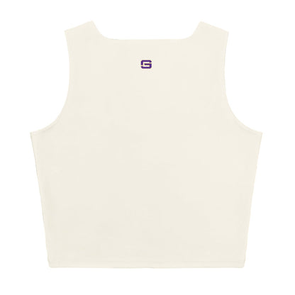 LSU Football Eye of the Tiger Womens Crop Top Shirt Cream