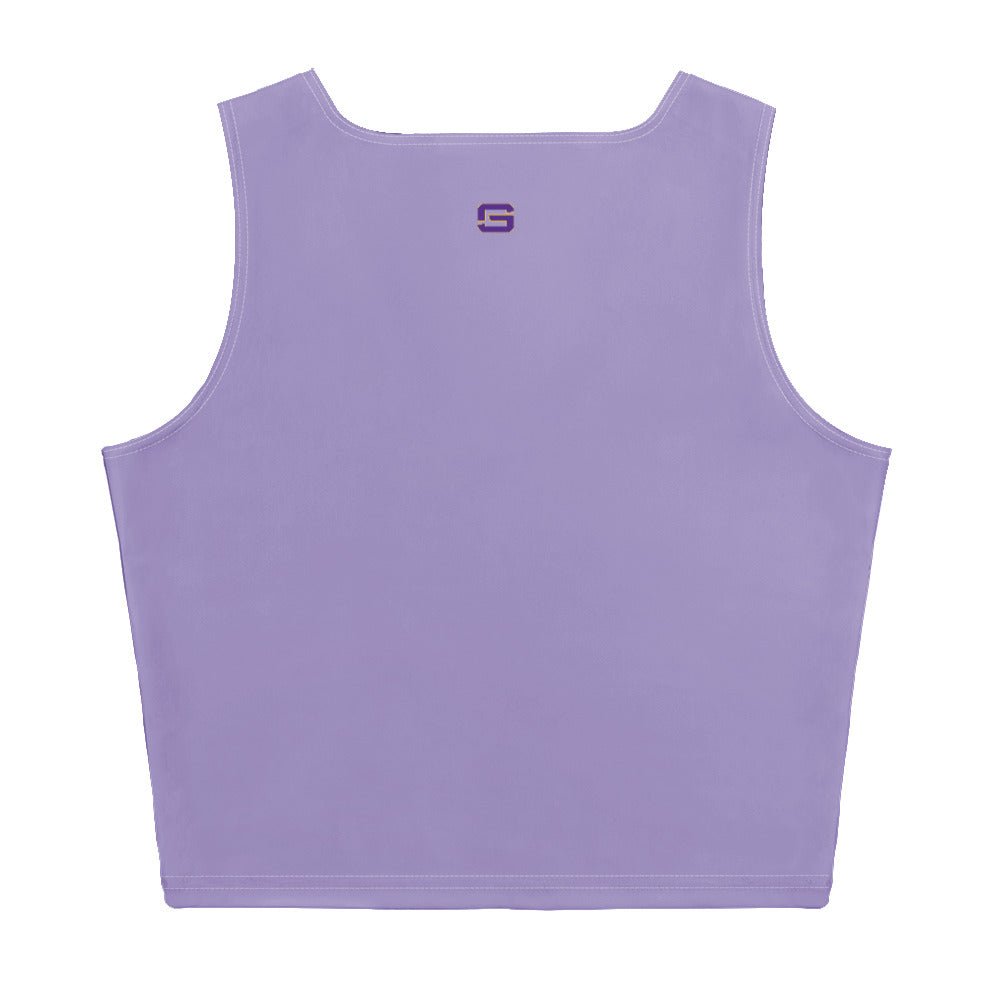 LSU Football Eye of the Tiger Womens Crop Top Shirt Lavender