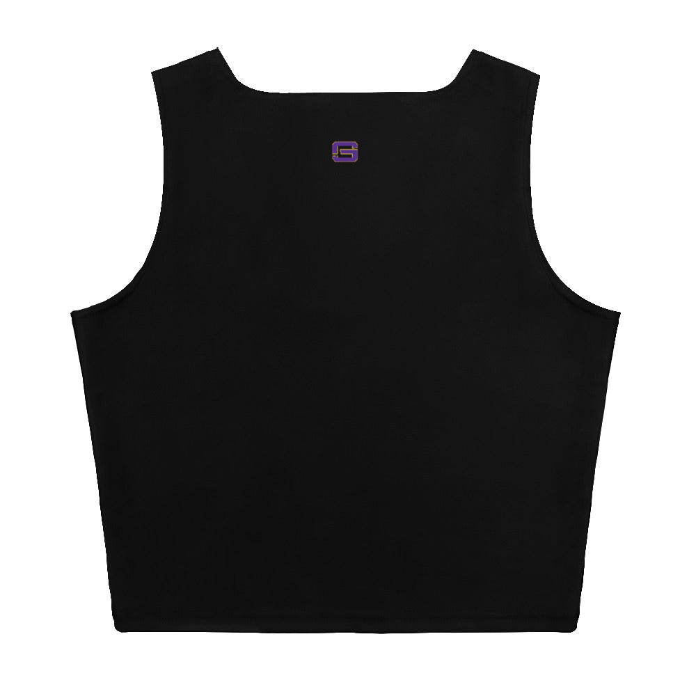 LSU Football Eye of the Tiger Womens Crop Top Shirt Black