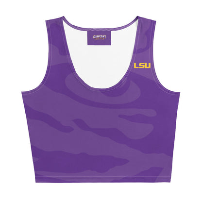 LSU Football Eye of the Tiger Womens Crop Top Shirt Purple