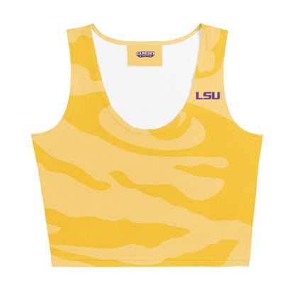 LSU Football Eye of the Tiger Womens Crop Top Shirt Gold