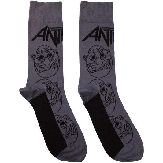 Anthrax Faces Pattern Mono Socks Grey