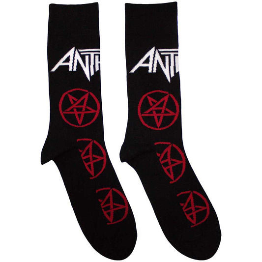 Anthrax Pentathrax Pattern Socks Black