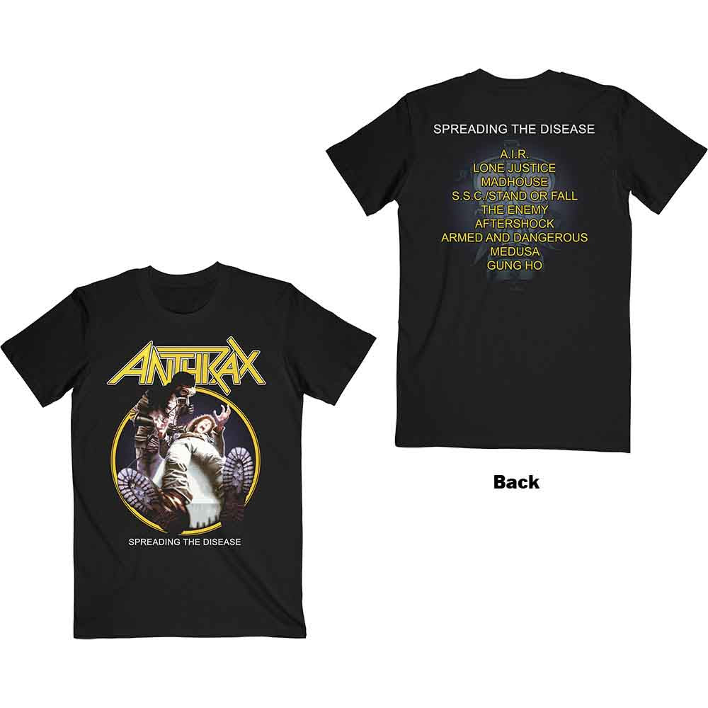 Anthrax Spreading The Disease Track list Mens T Shirt