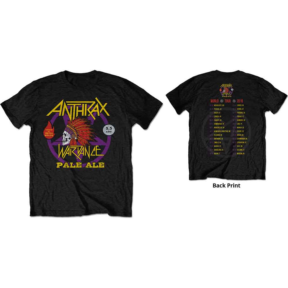 Anthrax War Dance Paul Ale World Tour 2018 Mens T Shirt