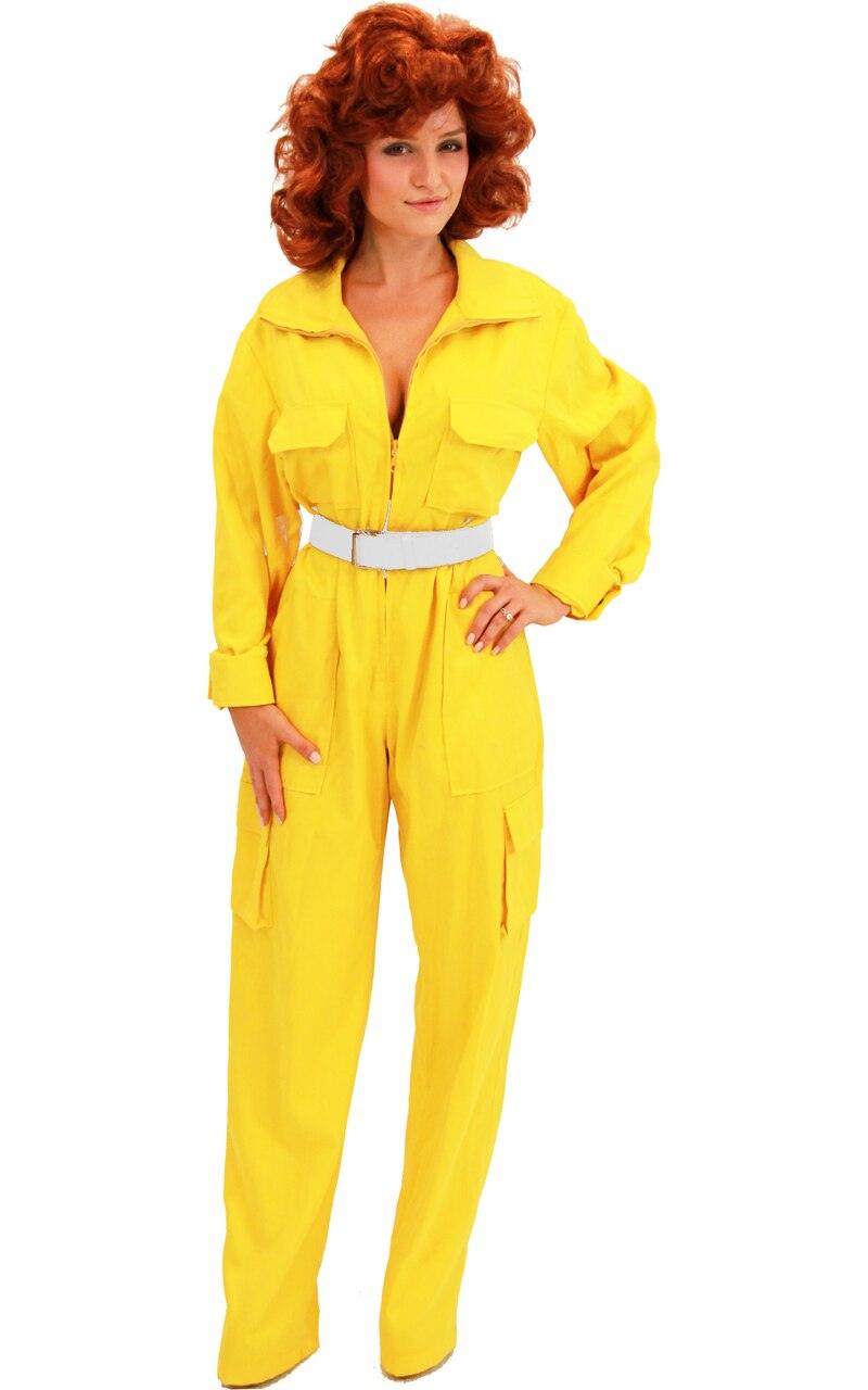 April O' Neil Yellow Ladies Costume Jumpsuit Yellow