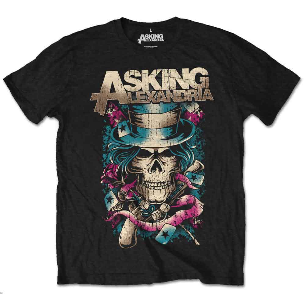 Asking Alexandria Hat Skull Mens T Shirt