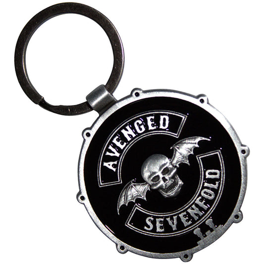 Avenged Sevenfold Deathbat Crest Drum Double-Sided Keychain