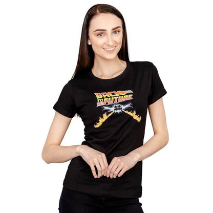 Back to the Future Flames Juniors T Shirt